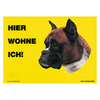 Warnschild "Hier wohne ich"