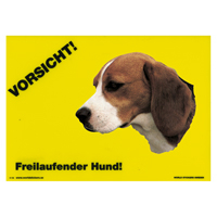 Warnschild "Vorsicht freilaufender Hund"