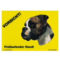 Warnschild "Vorsicht freilaufender Hund"