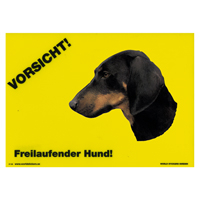 Warnschild "Vorsicht freilaufender Hund"