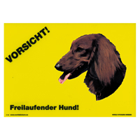 Warnschild "Vorsicht freilaufender Hund"
