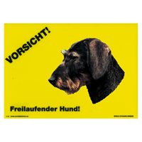 Warnschild "Vorsicht freilaufender Hund"