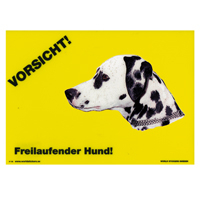 Warnschild "Vorsicht freilaufender Hund"