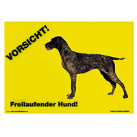 Warnschild "Vorsicht freilaufender Hund"