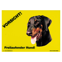 Warnschild "Vorsicht freilaufender Hund"