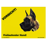 Warnschild "Vorsicht freilaufender Hund"