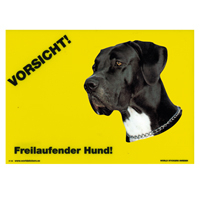 Warnschild "Vorsicht freilaufender Hund"