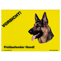 Warnschild "Vorsicht freilaufender Hund"