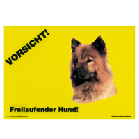 Warnschild "Vorsicht freilaufender Hund"