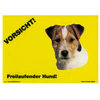 Warnschild "Vorsicht freilaufender Hund"
