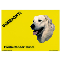Warnschild "Vorsicht freilaufender Hund"