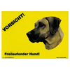Warnschild "Vorsicht freilaufender Hund"