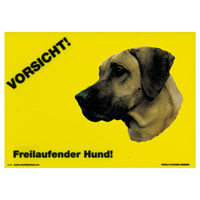 Warnschild "Vorsicht freilaufender Hund"