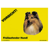 Warnschild "Vorsicht freilaufender Hund"