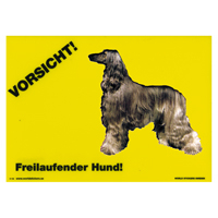 Warnschild "Vorsicht freilaufender Hund"