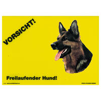 Warnschild "Vorsicht freilaufender Hund"