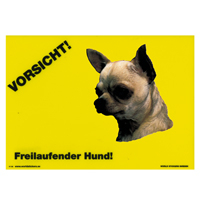 Warnschild "Vorsicht freilaufender Hund"