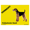 Warnschild "Vorsicht freilaufender Hund"