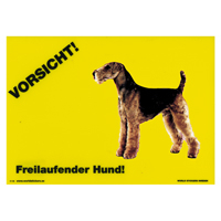 Warnschild "Vorsicht freilaufender Hund"