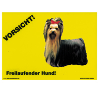 Warnschild "Vorsicht freilaufender Hund"