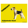 Warnschild "Vorsicht freilaufender Hund"