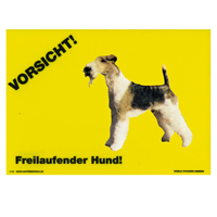Warnschild "Vorsicht freilaufender Hund"