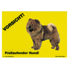 Warnschild "Vorsicht freilaufender Hund"