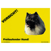 Warnschild "Vorsicht freilaufender Hund"