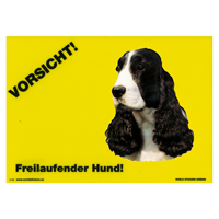 Warnschild "Vorsicht freilaufender Hund"
