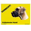 Warnschild "Vorsicht freilaufender Hund"