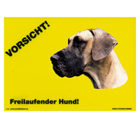 Warnschild "Vorsicht freilaufender Hund"