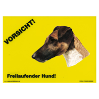 Warnschild "Vorsicht freilaufender Hund"