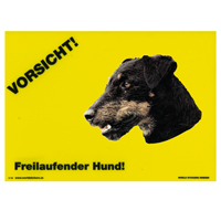 Warnschild "Vorsicht freilaufender Hund"