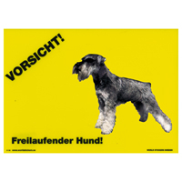 Warnschild "Vorsicht freilaufender Hund"