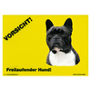 Warnschild "Vorsicht freilaufender Hund"