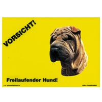 Warnschild "Vorsicht freilaufender Hund"