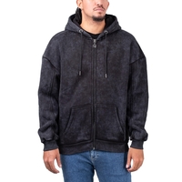 Sean John Script Logo Backprint Washed Zip Hoodie