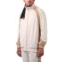 Sean John Script Logo Color Block Velour Trackjacket