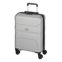 d&n Travel Line 2100 Handgepäck Trolley S,  4 Rollen,  55 cm,  37 L,  Silber