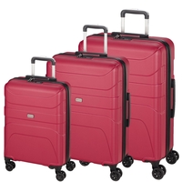 d&n Travel Line 2100 Koffer-Set 3-teilig 4 Rollen S-M-L,  Pink