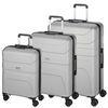 d&n Travel Line 2100 Koffer-Set 3-teilig 4 Rollen S-M-L,  Silber