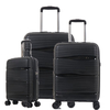d&n Travel Line 4300 Koffer Set 3-teilig 4 Rollen S-M-L,  Schwarz