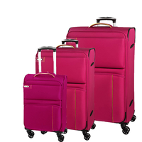 d&n Travel Line 6704 Koffer-Set 3-teilig 4 Rollen S-M-L,  Pink