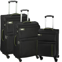 d&n Travel Line 6704 Koffer-Set 3-teilig 4 Rollen S-M-L,  Schwarz