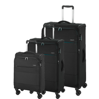 d&n Travel Line 9004 Koffer-Set 3-teilig 4 Rollen S-M-L,  Schwarz