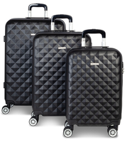 Fabrizio Worldpack Diamond Kofferset S/M/L 4 Rollen,  Schwarz