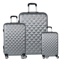 Fabrizio Worldpack Diamond Kofferset S/M/L 4 Rollen,  Silber