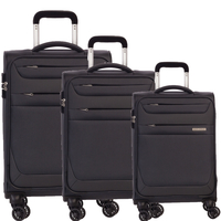 Fabrizio Worldpack Dublin Kofferset S/M/L 4 Rollen,  Schwarz