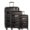 Fabrizio Worldpack Miami Kofferset S/M/L 4 Rollen,  Schwarz