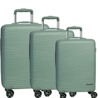 Fabrizio Worldpack Vancouver Kofferset S/M/L 4 Rollen,  Grün